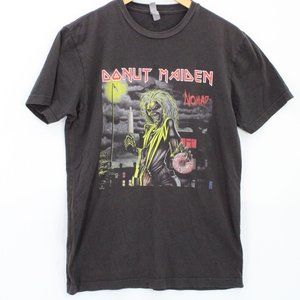 Next Level Shirt Mens Gray Donut Maiden Nomad Graphic Logo Cotton Medium M